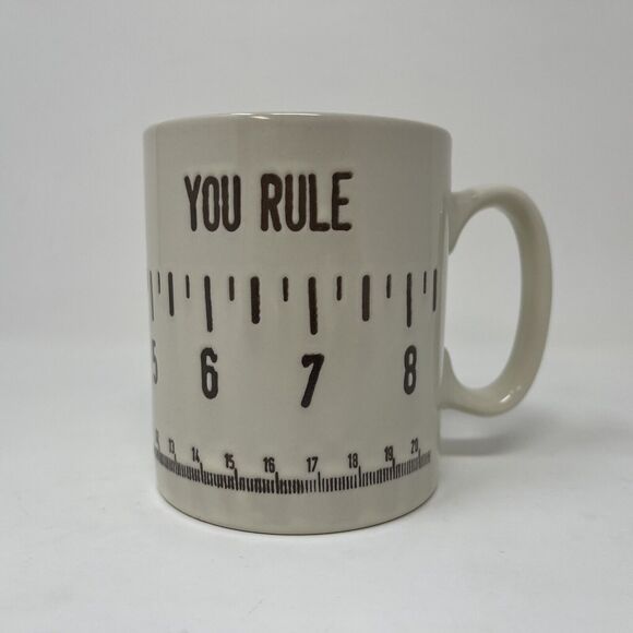 YOU RULE Coffee Mug Galerie Ruler Inches Centimeters Gift Novelty Teacher Math - Picture 1 of 6